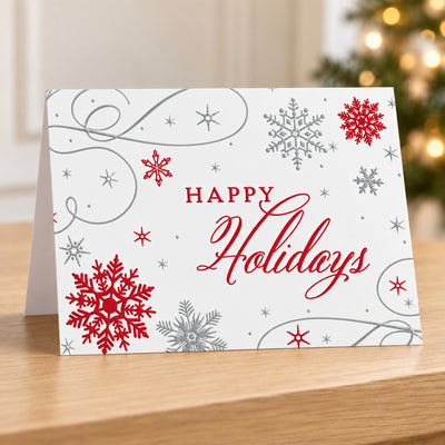 7 x 5 Foldover Card Set 80lb - Snowflake Swirls