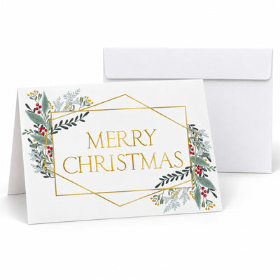 7 x 5 Foldover Card Set 80lb - Merry Christmas Lines