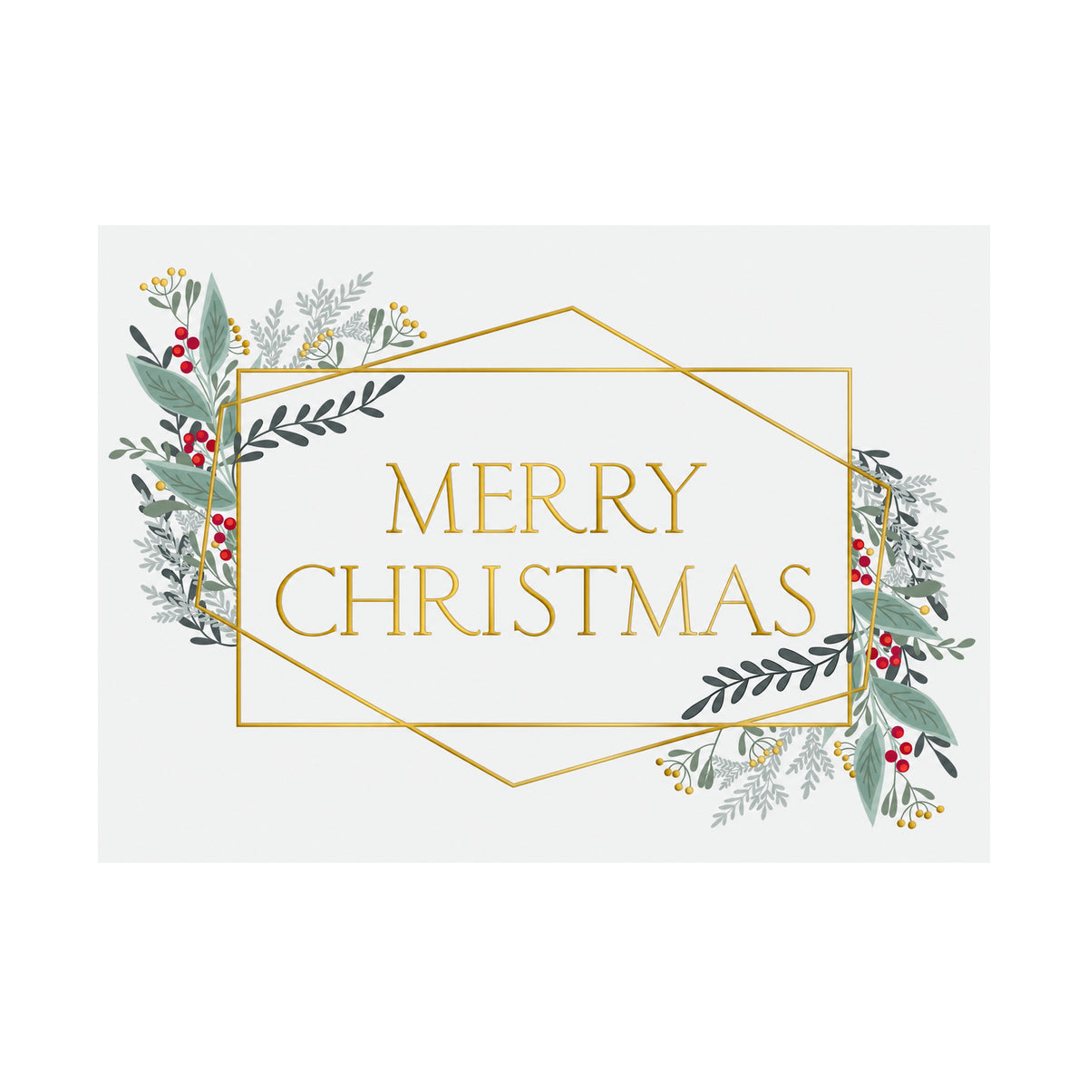 7 x 5 Foldover Card Set 80lb - Merry Christmas Lines