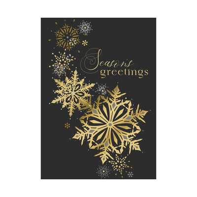 5 x 7 Foldover Card Set 80lb - Metallic Snowflakes
