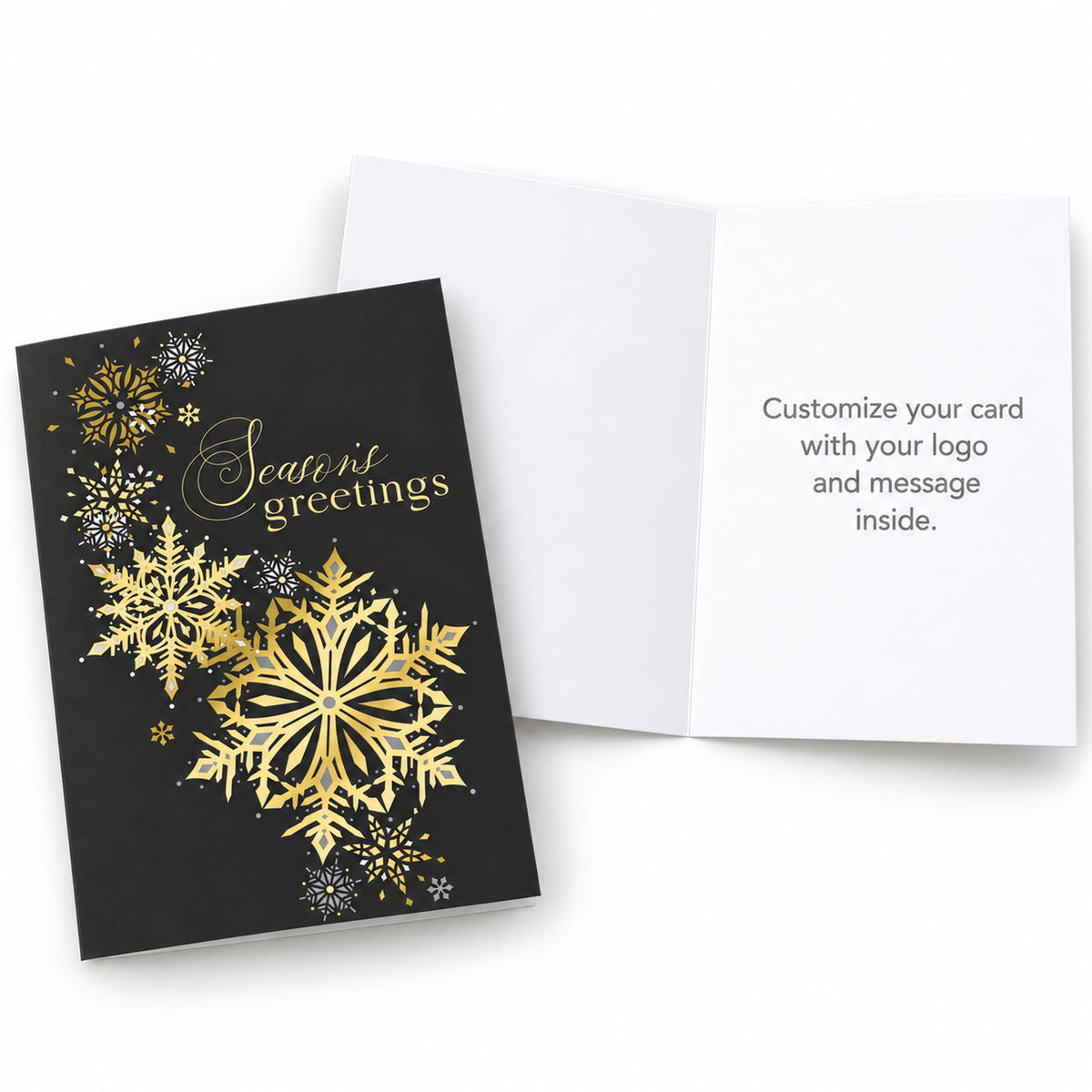 5 x 7 Foldover Card Set 80lb - Metallic Snowflakes