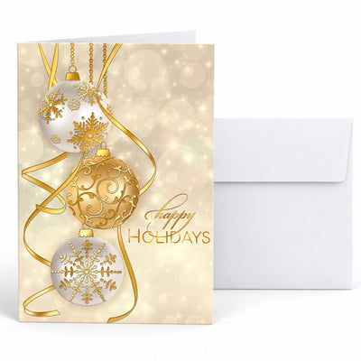 5 x 7 Foldover Card Set 80lb - Golden Baubles