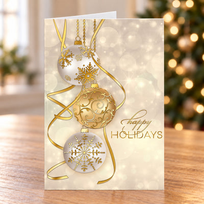 5 x 7 Foldover Card Set 80lb - Golden Baubles