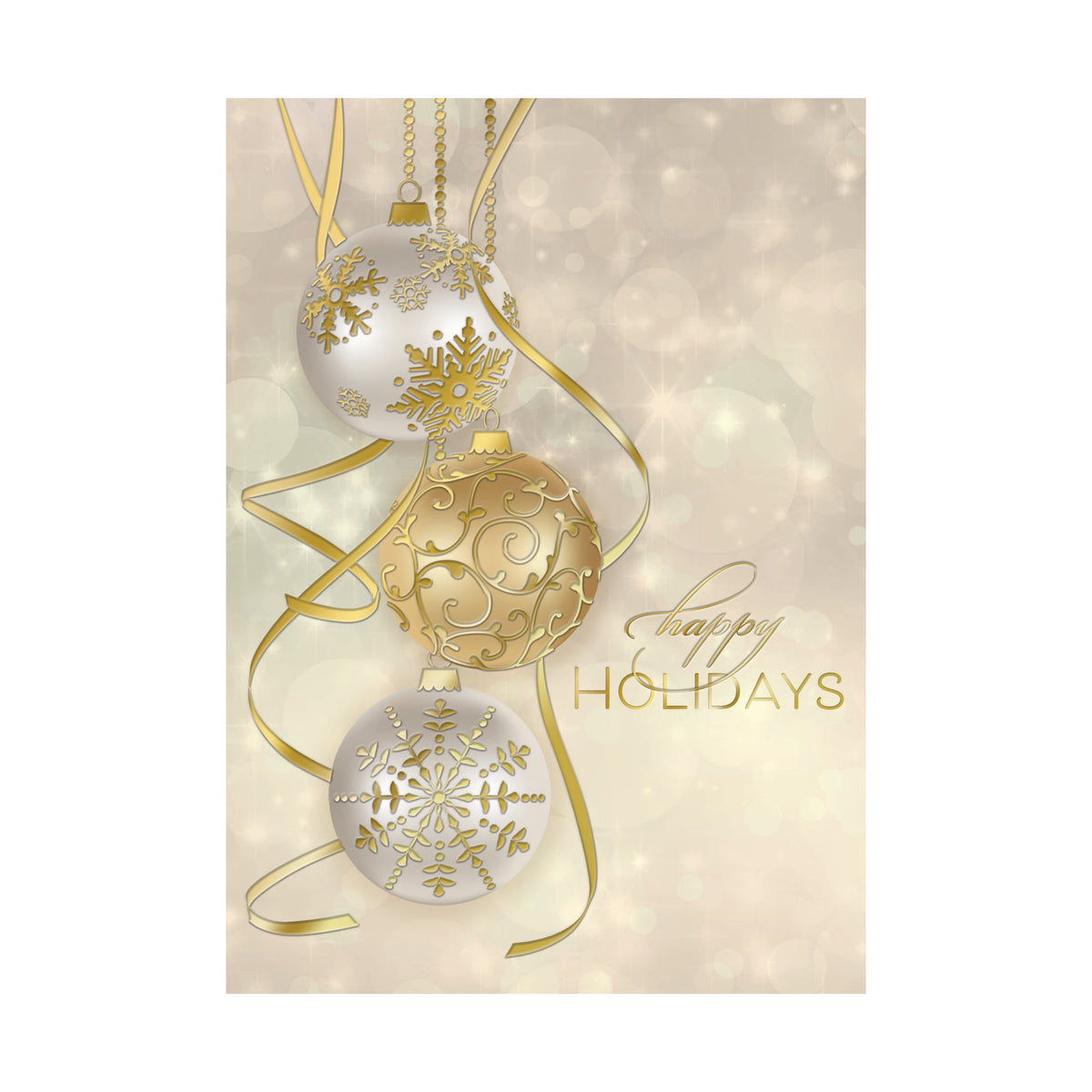5 x 7 Foldover Card Set 80lb - Golden Baubles