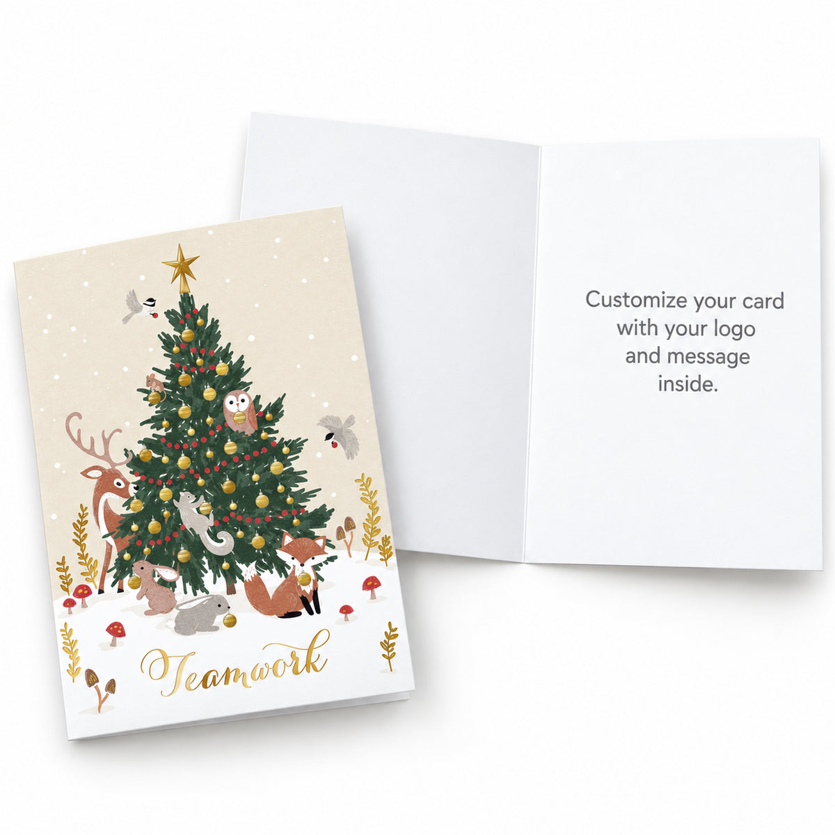 5 x 7 Foldover Card Set 80lb - Forest Holiday