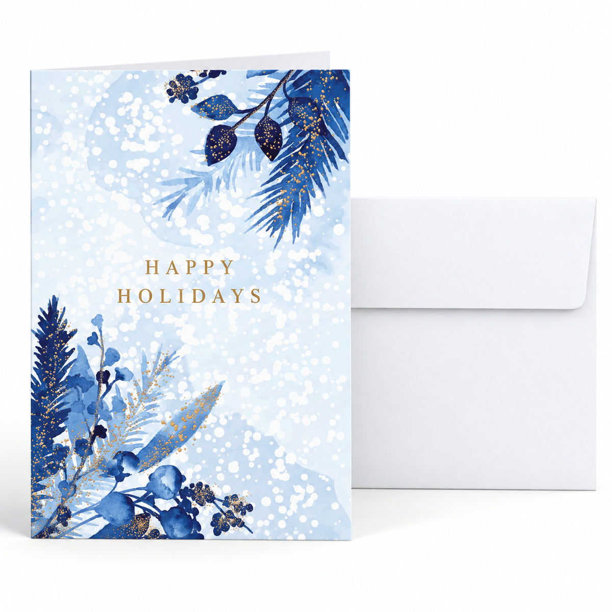 5 x 7 Foldover Card Set 80lb - Holiday Blues