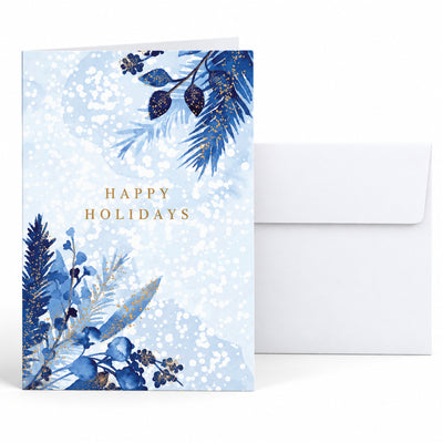5 x 7 Foldover Card Set 80lb - Holiday Blues