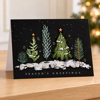 7 x 5 Foldover Card Set 80lb - Real Greenery Treeline