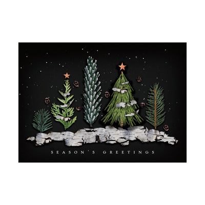 7 x 5 Foldover Card Set 80lb - Real Greenery Treeline