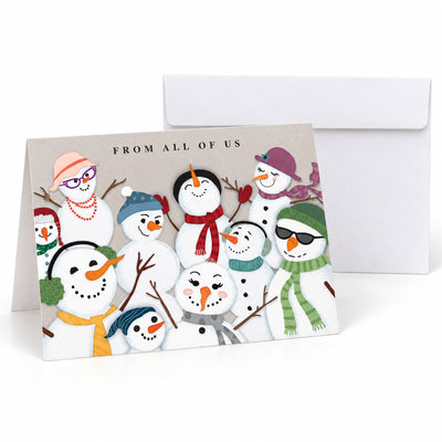 7 x 5 Foldover Card Set 80lb - Snowman Festivities