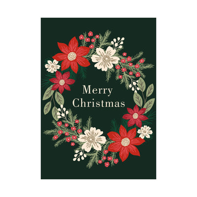 5 x 7 Foldover Card Set 80lb - Yuletide Wreath