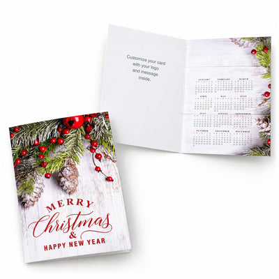 5 x 7 Foldover Card Set 80lb - Rustic Sprigs Holiday Calendar