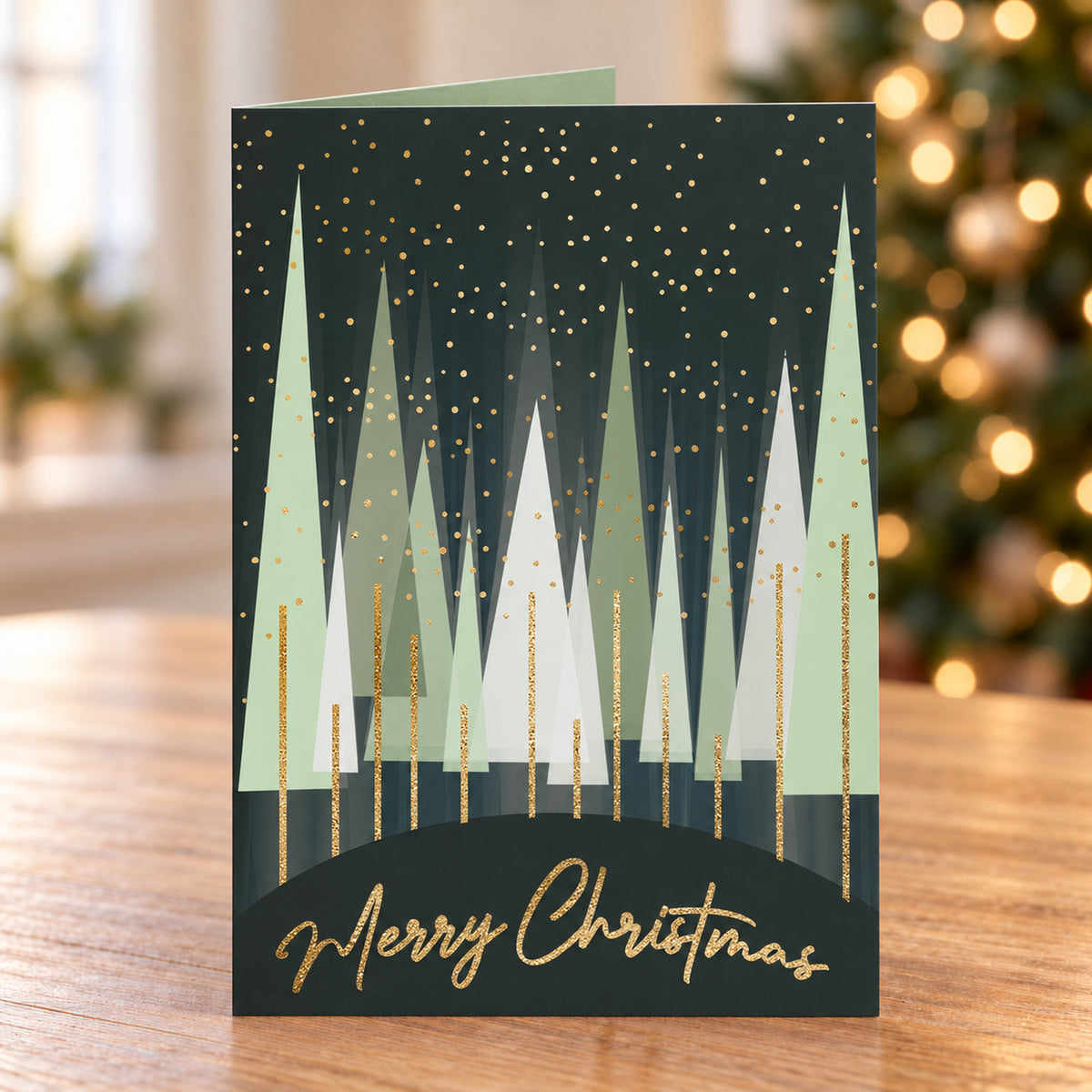 5 x 7 Foldover Card Set 80lb - Hunter Forest Holiday Calendar