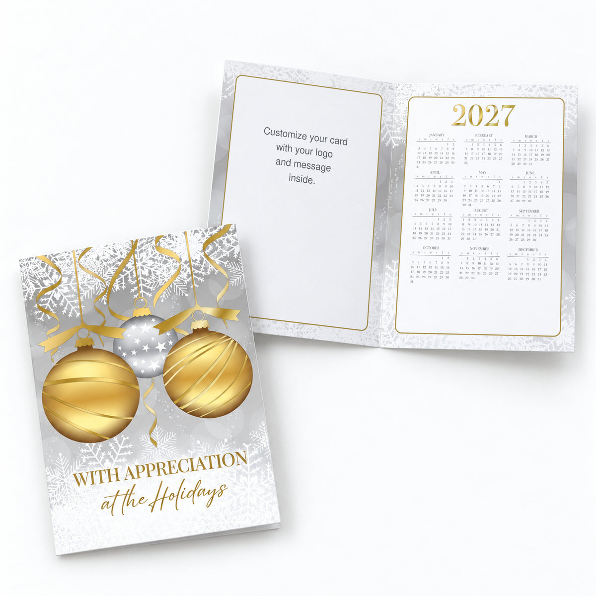 5 x 7 Foldover Card Set 80lb - Golden Appreciation Holiday Calendar