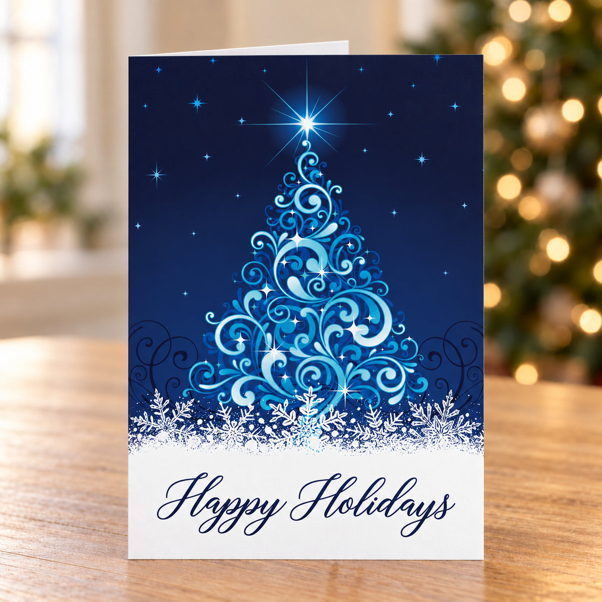 5 x 7 Foldover Card Set 80lb - Swirling Tree