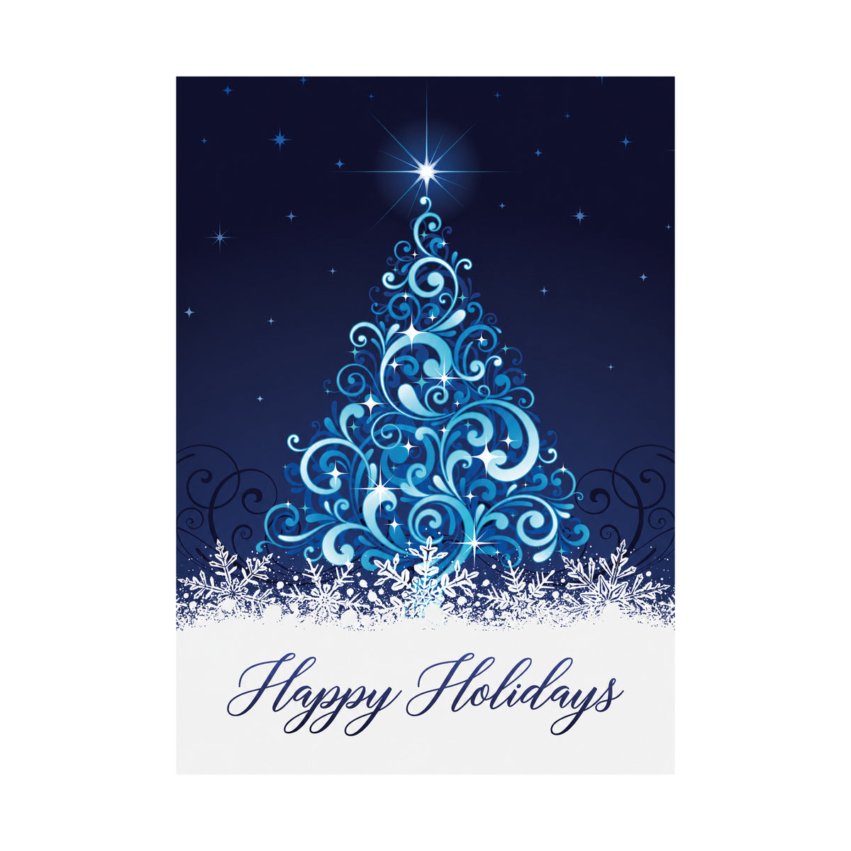 5 x 7 Foldover Card Set 80lb - Swirling Tree