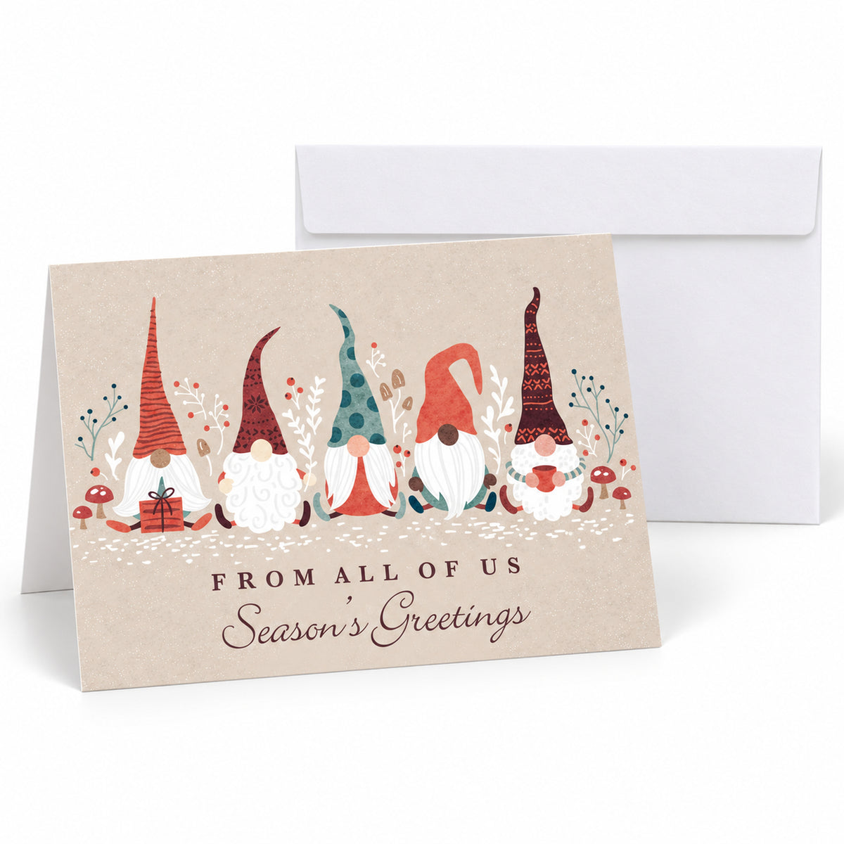 7 x 5 Foldover Card Set 80lb - Santa's Friends