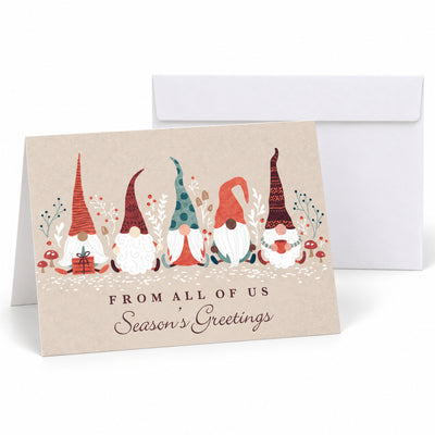 7 x 5 Foldover Card Set 80lb - Santa's Friends