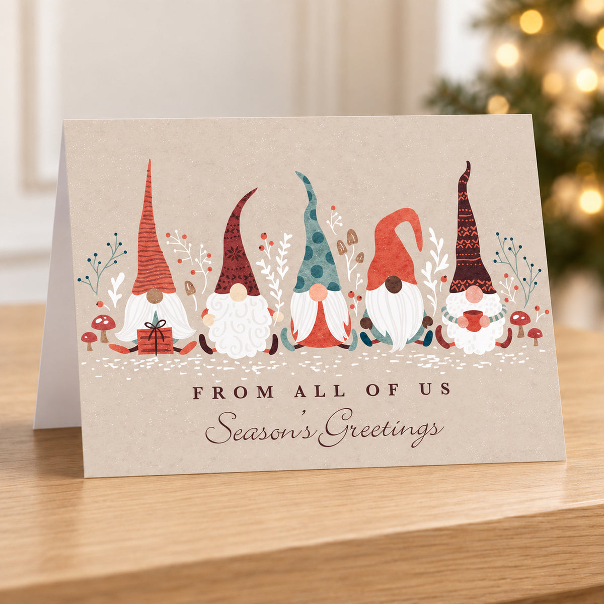 7 x 5 Foldover Card Set 80lb - Santa's Friends