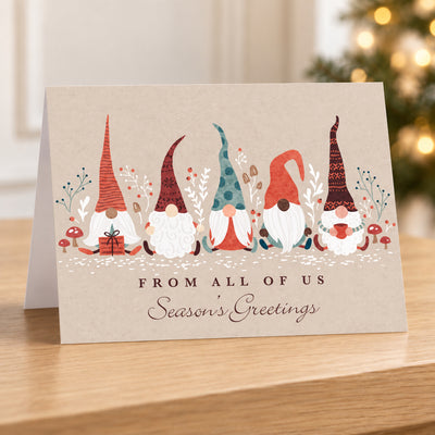 7 x 5 Foldover Card Set 80lb - Santa's Friends