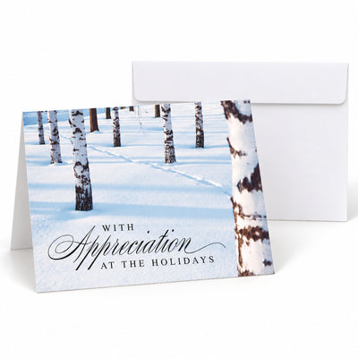7 x 5 Foldover Card Set 80lb - Winter Gratitude