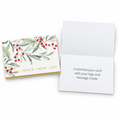 7 x 5 Foldover Card Set 80lb - Watercolor Greenery Peace