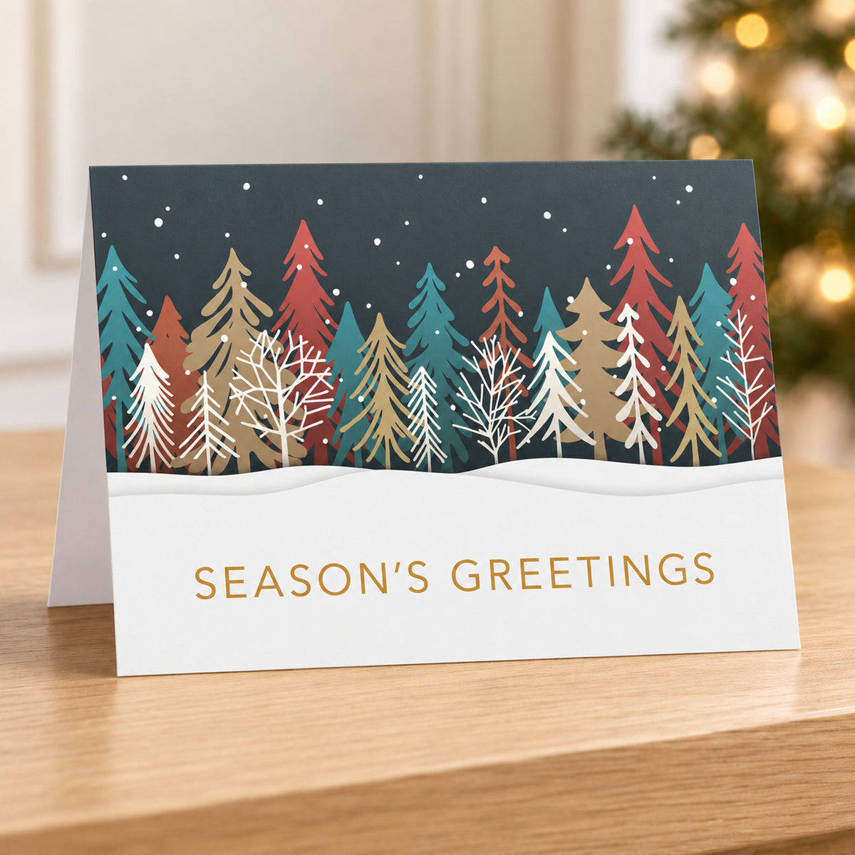 7 x 5 Foldover Card Set 80lb - Colored Treeline