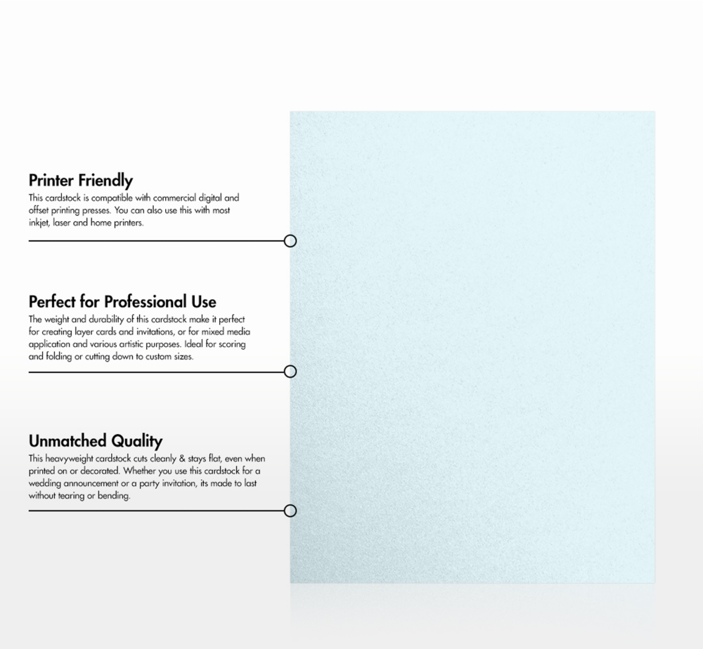 Aquamarine Blue Metallic 105lb 8 1/2 x 11 Cardstock