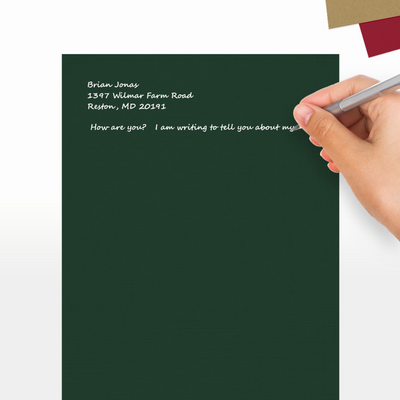 Dark Green Linen 100lb 8 1/2 x 11 Cardstock