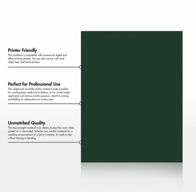 Dark Green Linen 100lb 8 1/2 x 11 Cardstock