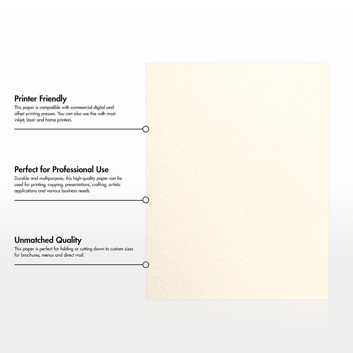 Champagne Ivory Metallic 32lb 8 1/2 x 11 Paper
