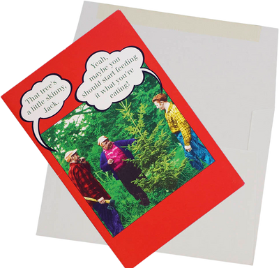 Skinny Christmas Tree A7 size Christmas Cards - 10 Pack