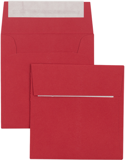 Red 32lb 3 1/4 x 3 1/4 Square Envelopes with Peel & Seal