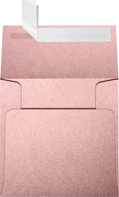 Misty Rose Pink Metallic 84lb 3 1/4 x 3 1/4 Square Envelopes with Peel & Seal