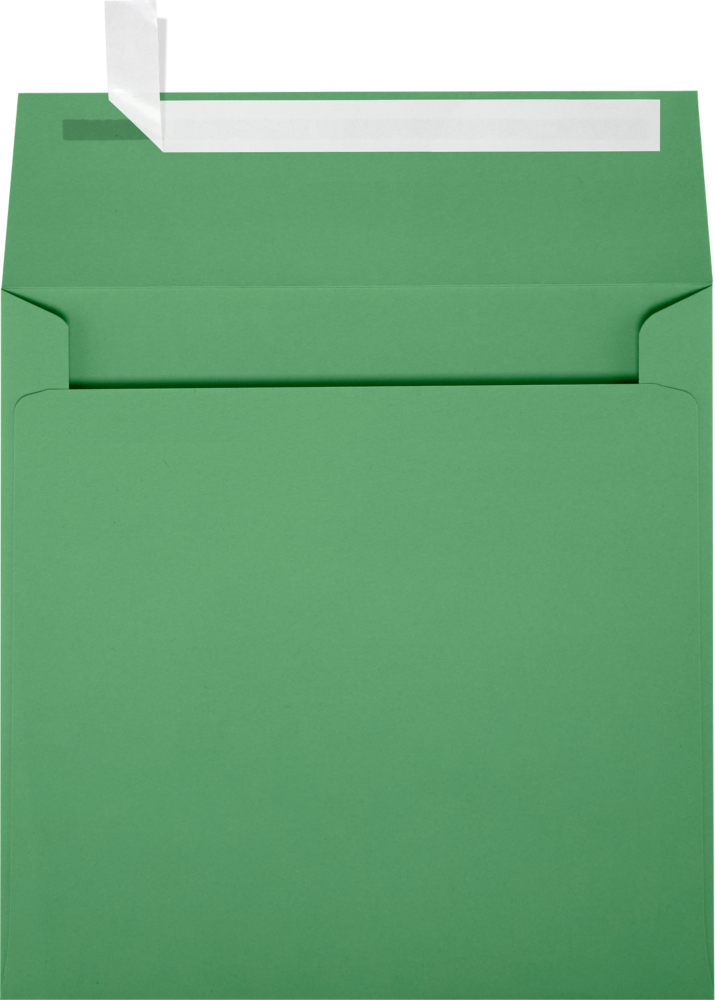Holiday Green 32lb 5 x 5 Square Envelopes with Peel & Seal