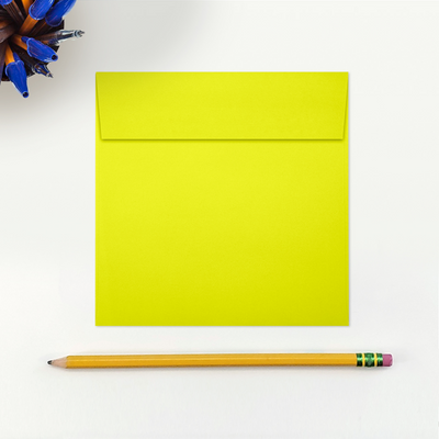 Citrus Yellow 32lb 5 x 5 Square Envelopes with Peel & Seal