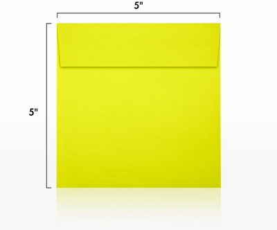 Citrus Yellow 32lb 5 x 5 Square Envelopes with Peel & Seal