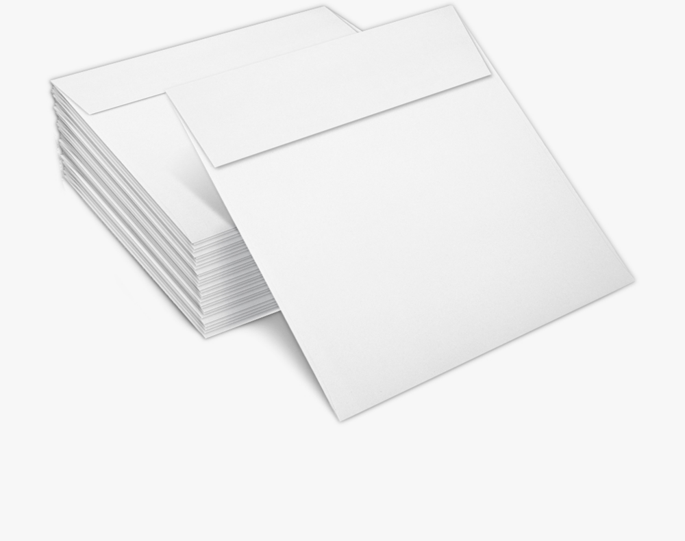 Premium White 32lb 5 x 5 Square Envelopes with Peel & Seal