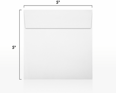 Premium White 32lb 5 x 5 Square Envelopes with Peel & Seal
