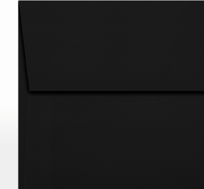 Black Linen 32lb 5 x 5 Square Envelopes with Peel & Seal