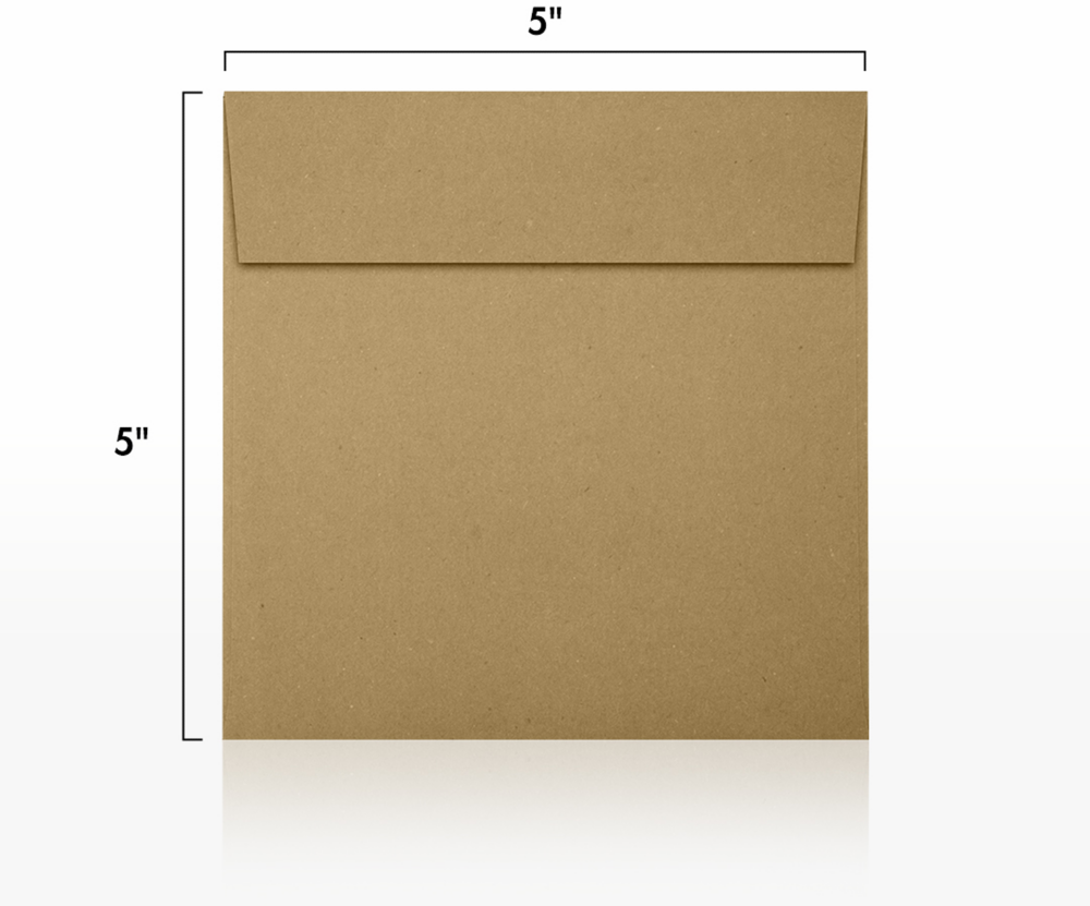 Grocery Bag 28lb 5 x 5 Square Envelopes with Peel & Seal