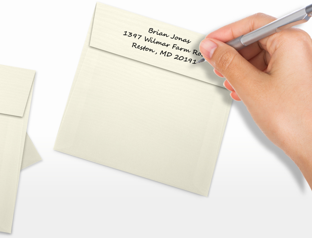Natural Linen 32lb 5 x 5 Square Envelopes with Peel & Seal
