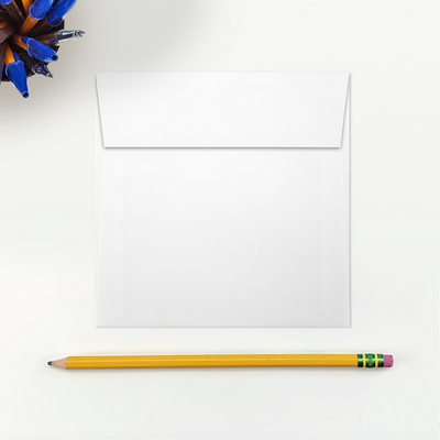 White Linen 32lb 5 x 5 Square Envelopes with Peel & Seal