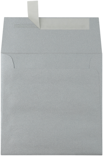 Silver Metallic 32lb 5 1/4 x 5 1/4 Square Envelopes with Peel & Seal