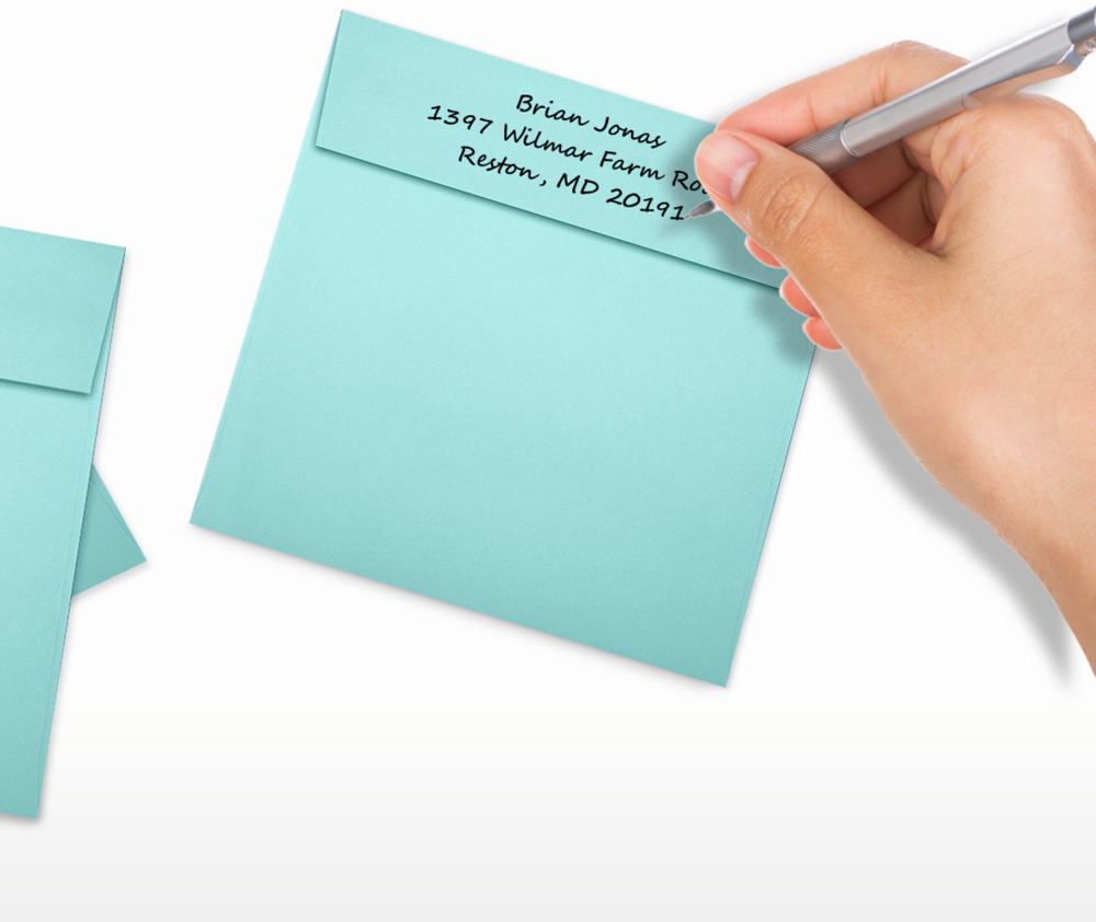 Seafoam Aqua Blue 32lb 5 1/4 x 5 1/4 Square Envelopes with Peel & Seal