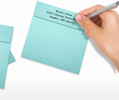 Seafoam Aqua Blue 32lb 5 1/4 x 5 1/4 Square Envelopes with Peel & Seal