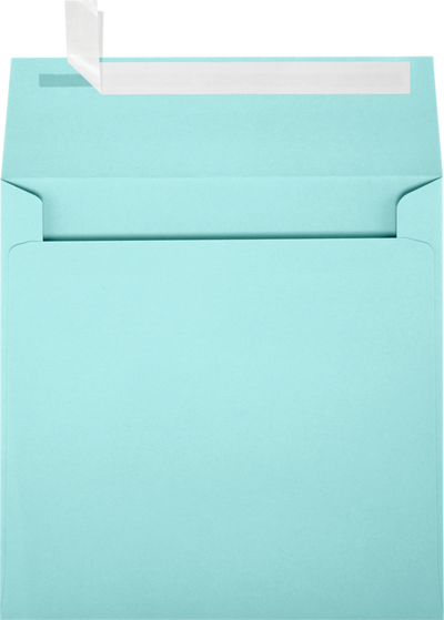 Seafoam Aqua Blue 32lb 5 1/4 x 5 1/4 Square Envelopes with Peel & Seal