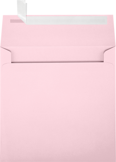 Baby Candy Pink 32lb 5 1/4 x 5 1/4 Square Envelopes with Peel & Seal