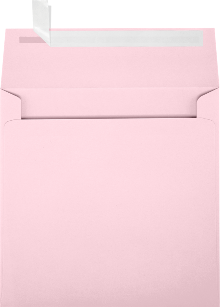 Baby Candy Pink 32lb 5 1/4 x 5 1/4 Square Envelopes with Peel & Seal