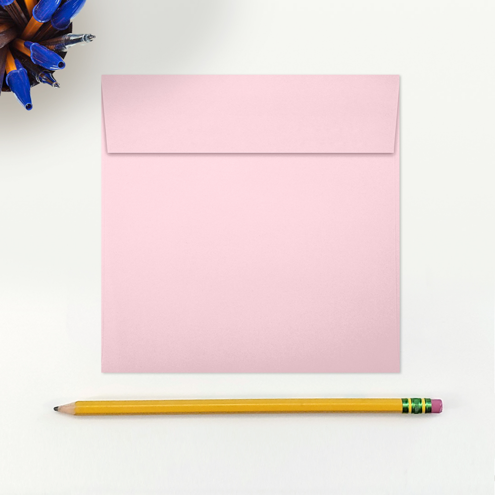 Baby Candy Pink 32lb 5 1/4 x 5 1/4 Square Envelopes with Peel & Seal